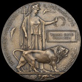 A Memorial Plaque awarded in remembrance of Private W. D. Williamson, 7th (1st British Columbia) Battalion, who died...