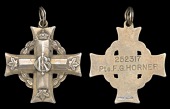 A Canadian Memorial Cross awarded in remembrance of Private F. G. Horner, 10th (Canadians) Battalion, who was killed...