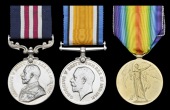 A Great War M.M. group of three awarded to Sergeant B. Hill (alias J. H. Jackson), 47th (Western Ontario) Battalion,...