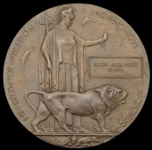 A Memorial Plaque awarded in remembrance of Corporal S. A. Fraser, M.M., 49th (Edmonton Regiment) Battalion, who was...