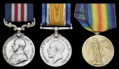 A Great War M.M. group of three awarded to Private M. Cole, 50th (Calgary) Battalion, Canadian Infantry, who was...