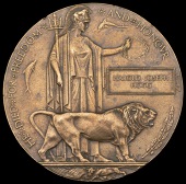 A Memorial Plaque awarded in remembrance of Private H. J. Hogg, 52nd (New Ontario) Battalion, who was killed in...