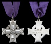 A Canadian Memorial Cross awarded in remembrance of Private T. P. Foy, 87th (Canadian Grenadier Guards) Battalion,...