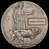 A Memorial Plaque awarded in remembrance of Private M. Metsker, 195th (City of Regina) Battalion, who died in April...