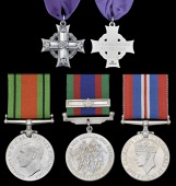Three: Leading Patrolman T. H. Greenwood, Royal Canadian Naval Volunteer Reserve

Defence Medal 1939-45, silver;...