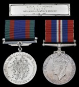 Pair: Engine Room Artificer R. R. Howes, Royal Canadian Naval Volunteer Reserve

Canadian Voluntary Service Medal...