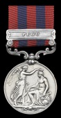 India General Service 1854-95, 1 clasp, Pegu (Lawe. Kelan, 18th Rl. Irish Regt.) claw tightened, edge bruising, some...