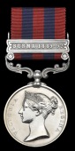 India General Service 1854-95, 1 clasp, Burma 1889-92 (1583 Pte. R. Kilgannon, Devon. Regt.) later impressed naming,...