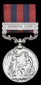India General Service 1854-95, 1 clasp, Hazara 1888 (801 Pte. W. Blick, ?d Bn. R. Suss. R.) suspension refixed, edge...