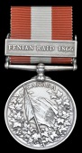 Canada General Service 1866-70, 1 clasp, Fenian Raid 1866 (129 Pte. J. Lane, 7 Rl. Fus.) impressed naming, extremely...