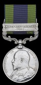 India General Service 1908-35, 1 clasp, North West Frontier 1908 (1212 Pte. J. Jones, 1st Bn. Northd. Fus.) good...