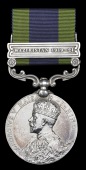 India General Service 1908-35, 1 clasp, Waziristan 1919-21 (6076779 Pte. W. E. Davies, The Queen’s R.) nearly...