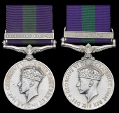 General Service 1918-62 (2), 1 clasp, Palestine 1945-48 (14778921 Pte. A. Bell, Foresters); another, 1 clasp,...