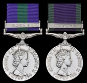 General Service 1918-62, 1 clasp, Brunei (125 Sgt. Rashid bin Hassan, Sarawak Police); General Service 1962, 1...