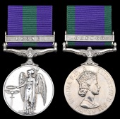 Pair: Police Constable Sulaiman ak Chela, Sarawak Police

General Service 1918-62, 1 clasp, Brunei (1615 PC.,...