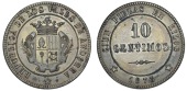 Andorra, Republic, 10 Centimos, 1873 (Bruce X2). Some carbon spots, otherwise extremely fine, scarce 	£80-100