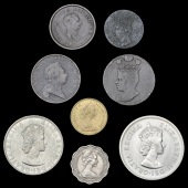 Barbados, St James, Sir Philip Gibbes, Penny, 1788, Halfpenny, 1792 (KM. Tn8, 9); Bahamas, George III, Penny, 1806...