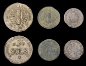 Germany, MAINZ, Siege coinage, 5 Sols, 2 Sols and Sol, all 1793 (Mailliet lxxx, 5ff; KM. 601-3) [3]. Second fine,...