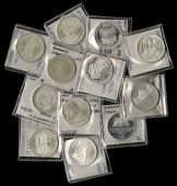 Germany, Federal Republic, commemorative 5 Marks (12), 1967f, 1968d, 1968g, 1968j, 1969f, 1970f, 1971d, 1971g,...