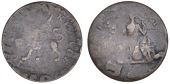Ionian Islands, George IV, Lepton [1821], overstruck on a clipped Venetian colonial Gazzetta, 2.24g/5h (Prid. 22;...