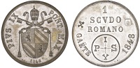 Italy, GAETA, Pius IX, Scudo Romano, 1848, fantasy issue, in silvered brass (Bruce X5). Extremely fine 	£100-150
