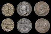 Italy, MANTUA, Siege coinage, cast Soldo, AN 7 [1799] (Mailliet lxxix, 8; KM. 535); SAN SEVERINO, Pius VI, 5...