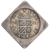Netherlands, Groningen, Siege coinage, uniface Twelve-and-a-Half Stivers, 1672, 7.09g (Mailliet xlv, 13; Delmonte...