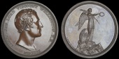 Lieutenant-General Lord Wellington, Victories, 1810, a copper medal by T. Wyon Jr, bust right, rev. Victoria...