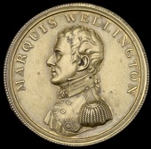 Marquis of Wellington, Victories, 1813, a brass box, the lid comprising a similar uniformed portrait of Wellington,...