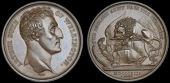 English Army Passes the Pyrenees, 1813, a copper medal by N.G.A. Brenet for Mudie, bust right, rev. British lion...