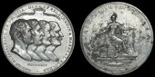 Treaty of Paris, 1814, a white metal medal by W. Turnpenny for Kempson, conjoined busts of Alexander I, Frederick...