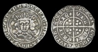 Henry VI (First reign, 1422-1461), Rosette-Mascle/Pinecone-Mascle mule, Groat, Calais, mm. crosses IIIa/V, rosette...
