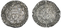 Edward IV (Second reign, 1471-1483), Groat, class XXI, mm. heraldic cinquefoil, rose on breast, rose after devm,...