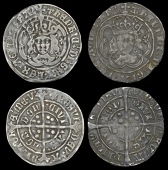 Henry VII (1485-1509), Facing Bust issue, Groats (2), class IIIc, mm. upright anchor, 2.75g/11h; class IVb, mm....
