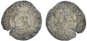 Henry VIII (1509-1547), Third coinage, Groat, Tower, mm. lis, bust 2, Lombardic lettering, pellet-in-annulets in...