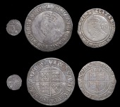 Elizabeth I (1558-1603), Sixth issue, Shilling, mm. bell, bust 3B, 5.86g/7h, Sixpence, 1583, mm. A (over bell on...