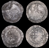 Charles I (1625-1649), Tower mint, Halfcrowns (2), Gp II, mm. portcullis, 14.60g/2h; Gp III, mm. crown, 14.93g/7h...