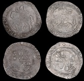 Charles I (1625-1649), Tower mint, Halfcrowns (2), Gp IV, mm. star, foreshortened horse, 15.12g/8h; Gp V (under...