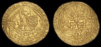 Henry IV (1399-1413), Light coinage, Half-Noble, type IV, London, mm. cross pattée on rev. only, nothing on rudder,...