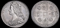 George II (1727-1760), Crown, 1741, roses, edge decimo qvarto (ESC 123; S 3687). Virtually as struck with somewhat...