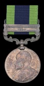 India General Service 1908-35, 1 clasp, North West Frontier 1908, bronze (Br. Mirzaman, 59 Rif. F.F.), later issue...