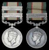 India General Service 1936-39 (2), 1 clasp, North West Frontier 1936-37 (16139 Sepoy Fazal Nur, 6-13 F.F. Rif.); 2...
