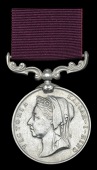 Indian Army Meritorious Service Medal, V.R., lotus wreath reverse (389 1/2 Havr. Nika Singh, 6th Punjab Infy.), edge...