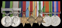 Seven: Naik Sampuran Singh, 6-13 Frontier Force Rifles

India General Service 1908-35, 1 clasp, North West...