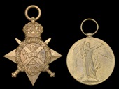 Pair: Lance-Dufadar Sher Muhammad Khan, 15th Lancers (Cureton’s Multanis)

1914 Star (2298 Sowar Sher Muhd....