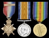 Three: Private A. McPherson, Cameron Highlanders, a prisoner-of-war of the Germans

1914 Star, with clasp (7284...