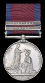 William Masher, 23rd Light Dragoons

Military General Service 1793-1814, 2 clasps, Egypt, Talavera (William...