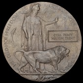 Memorial Plaque 1914-18 (Cyril Percy Nelson Trent) in card envelope, nearly extremely fine 	 £40-60