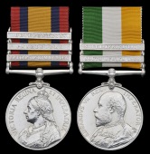 Pair: Private W. Hillier, Wiltshire Regiment

Queen’s South Africa 1899-1902, 3 clasps, Relief of Kimberley,...