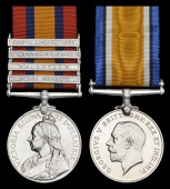 Pair: Serjeant W. Silcock, Wiltshire Regiment

Queen’s South Africa 1899-1902, 4 clasps, Cape Colony, Transvaal,...